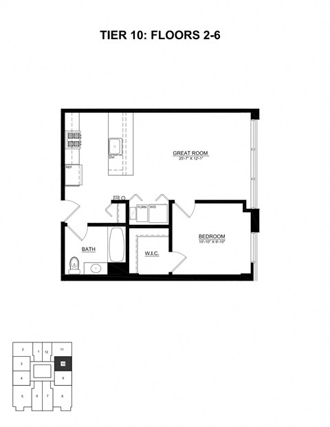 a floor plan of a bedroom apartment